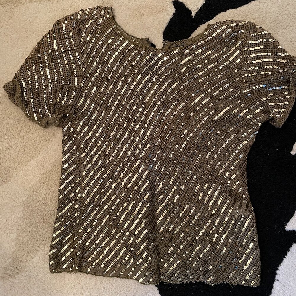 Chocolate Brown Sequin Tee